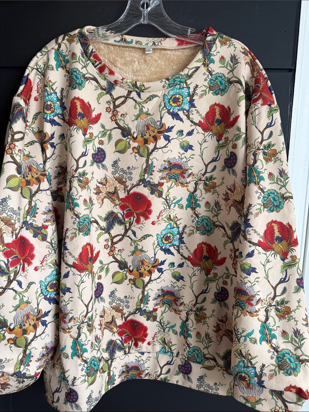 Unique Lined Sweatshirt Woman’s Floral 5X